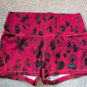Fleo Women's Vibrant Red and Black Patterned Shorts